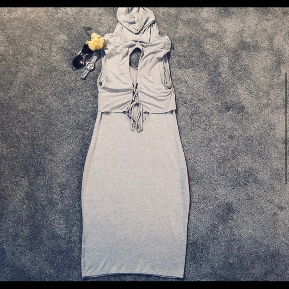 Jersey Dress with Hoodie - Picture 5 of 6